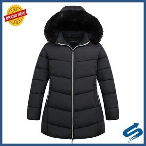 Plus Size Winter Down Puffer Jacket Waterproof Windproof Hooded Warm Coat